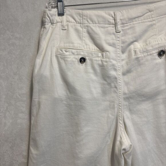 Free People Women's Abby Pleated Baggy Chino High Rise Pants Size 2 Cream Ivory - Picture 8 of 14